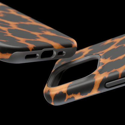 Leopard Print Impact-Resistant iPhone Case with MagSafe compatibility