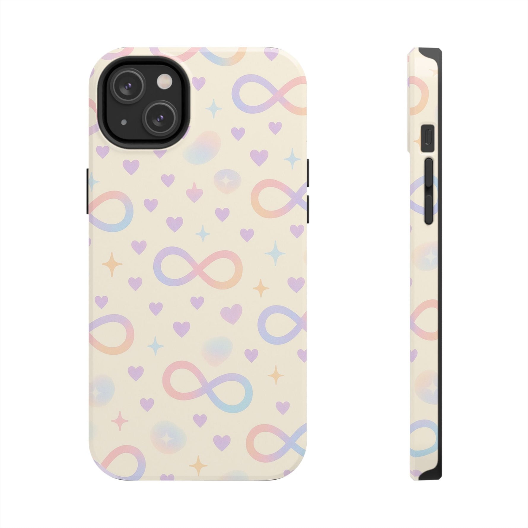 Infinity Pattern Tough Phone Case — Pastel Hearts & Stars  Shamo's iPhone 14 Plus