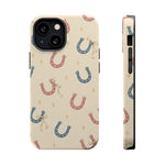 Prairie Horseshoes MagSafe Phone Case, glossy iPhone 13 Mini, rear and side profile