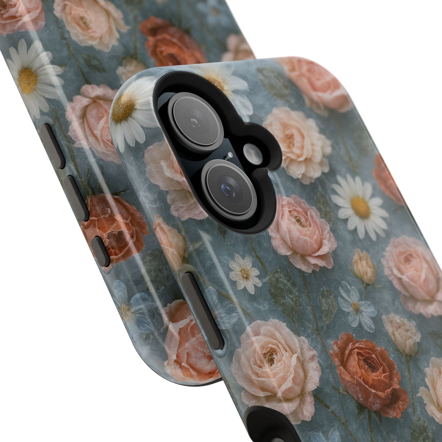 Frozen Floral Vintage Roses & Daisies iPhone Case with MagSafe compatibility  Shamo's
