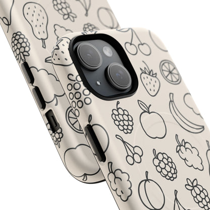 Fruit Pattern Tough iPhone Case | Compatible with MagSafe