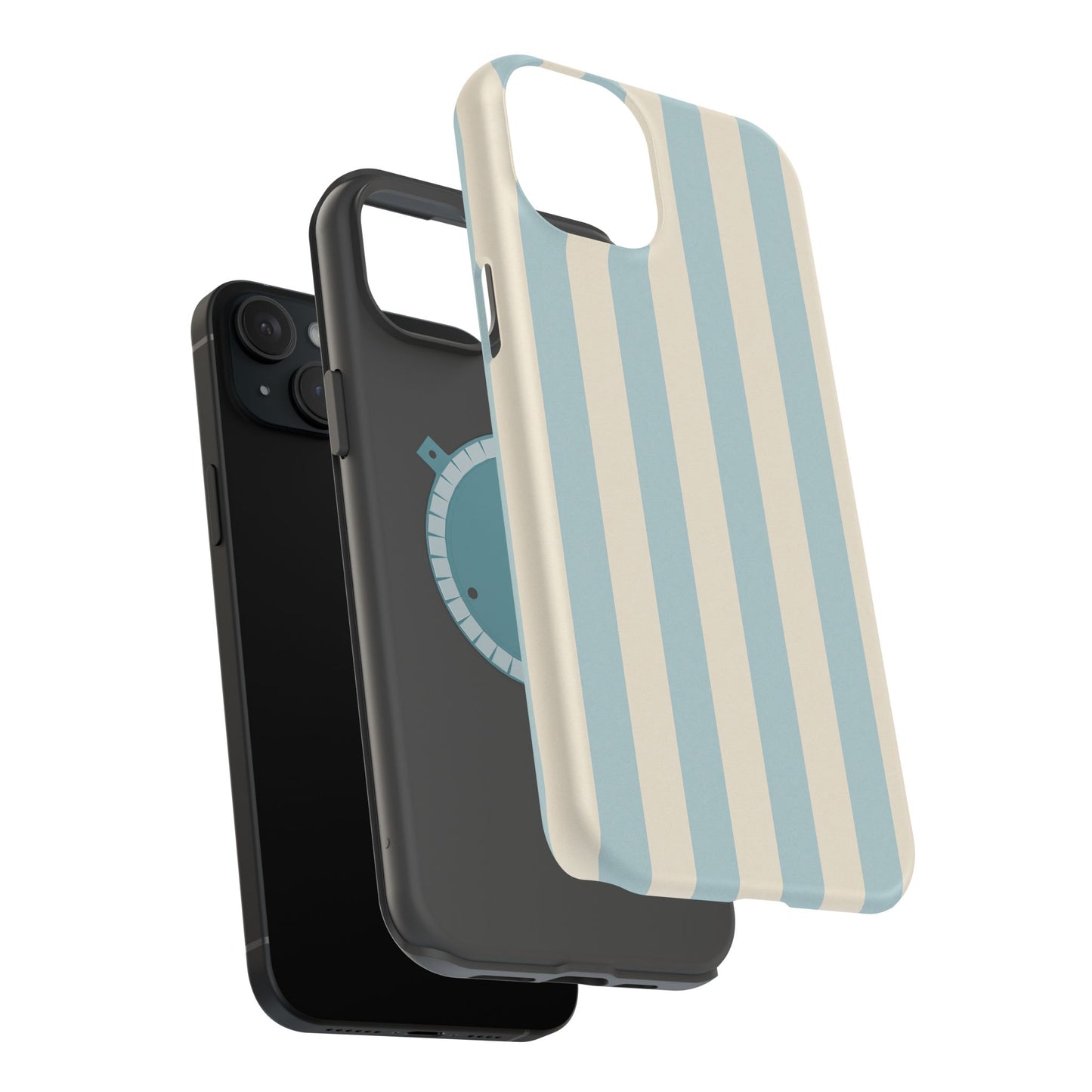 Blue Strips Pattern iPhone Case Compatible with MagSafe