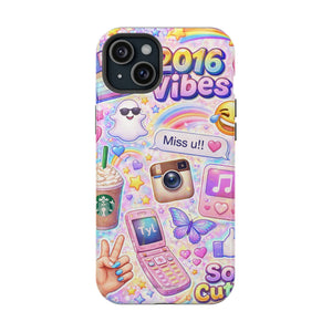 2016 Vibes Y2K Sticker Collage Magnetic Impact-Resistant iPhone Case with MagSafe Compatibility - iPhone 15 Plus / Glossy - Shamo's