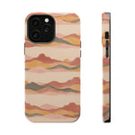 Sunset Trails – Desert Landscape MagSafe Phone Case, glossy iPhone 13 Pro Max, rear and side profile