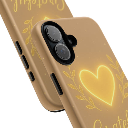 Grateful Heart iPhone Case — Warm Neon Heart