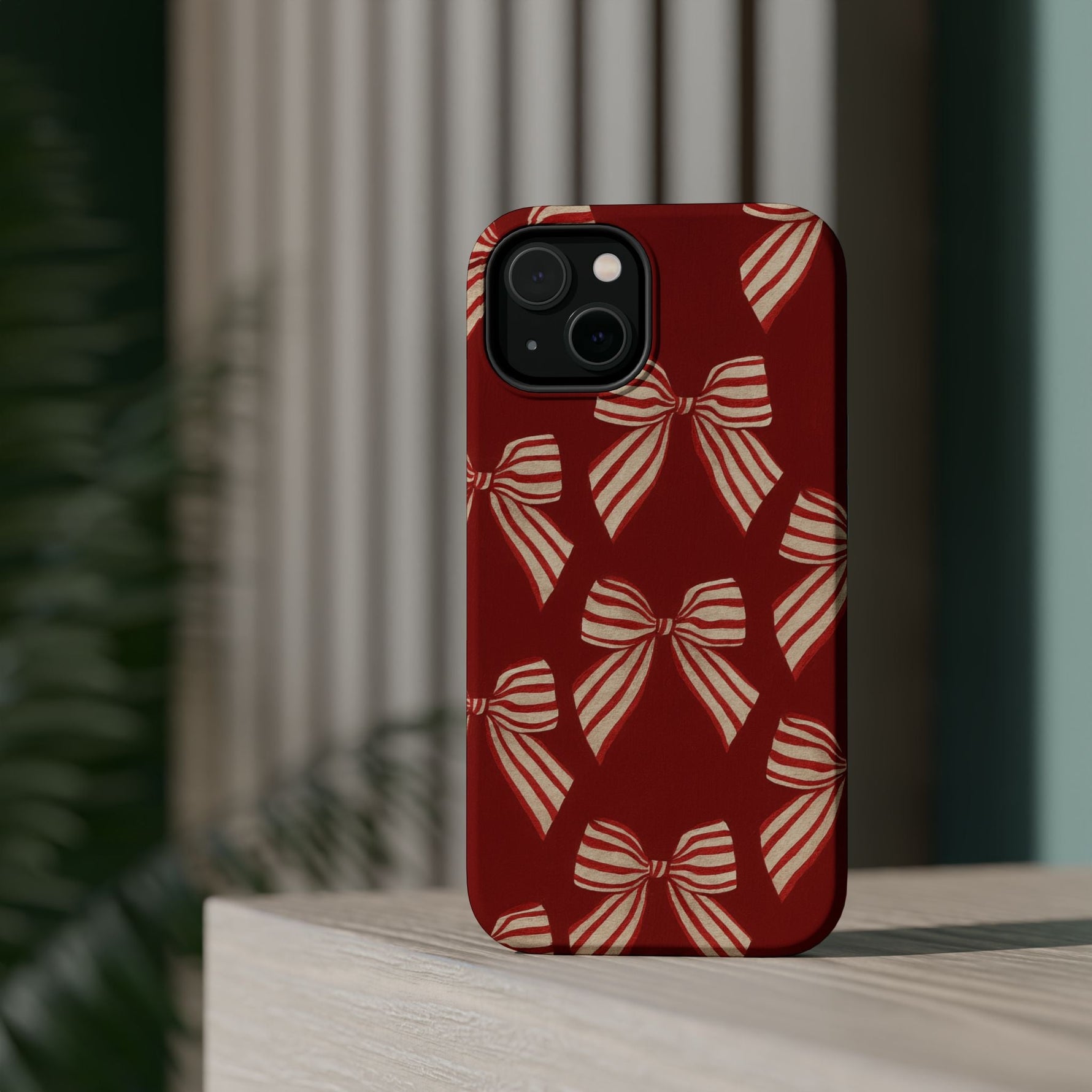 Holiday Red Bow iPhone Case — Impact‑Resistant iPhone Cover with MagSafe compatibility  Shamo's