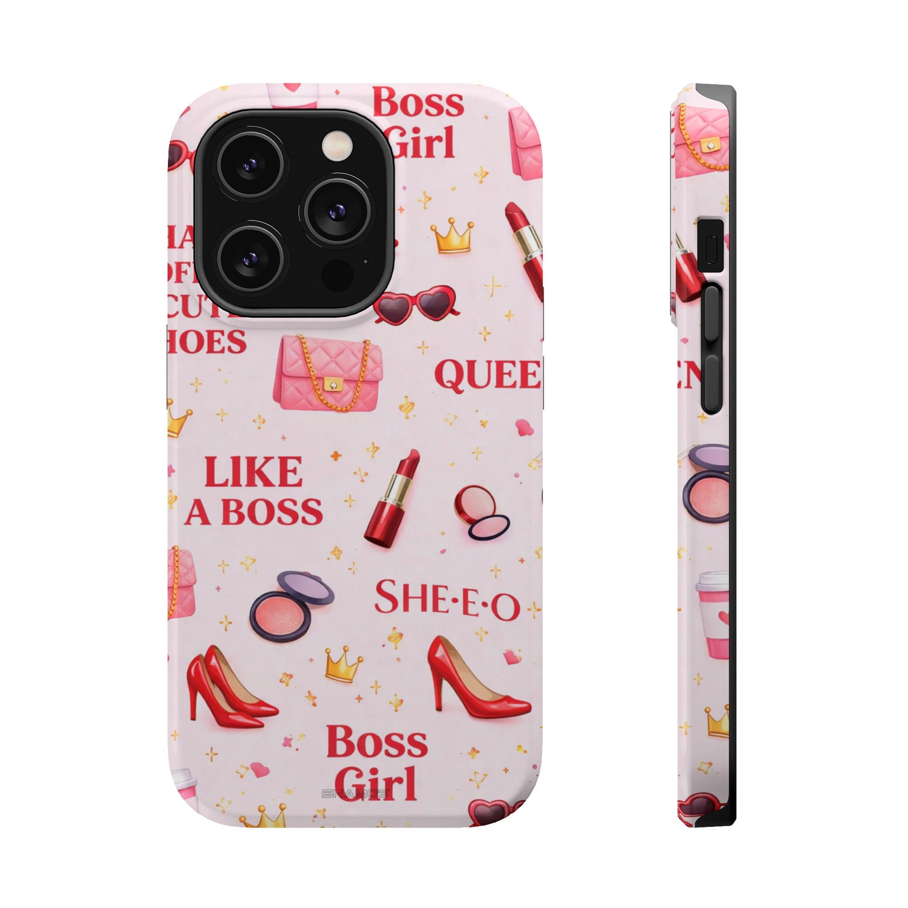 Boss Girl Cosmetic Pattern iPhone Case | MagSafe - iPhone 14 Pro / Glossy - Shamo's