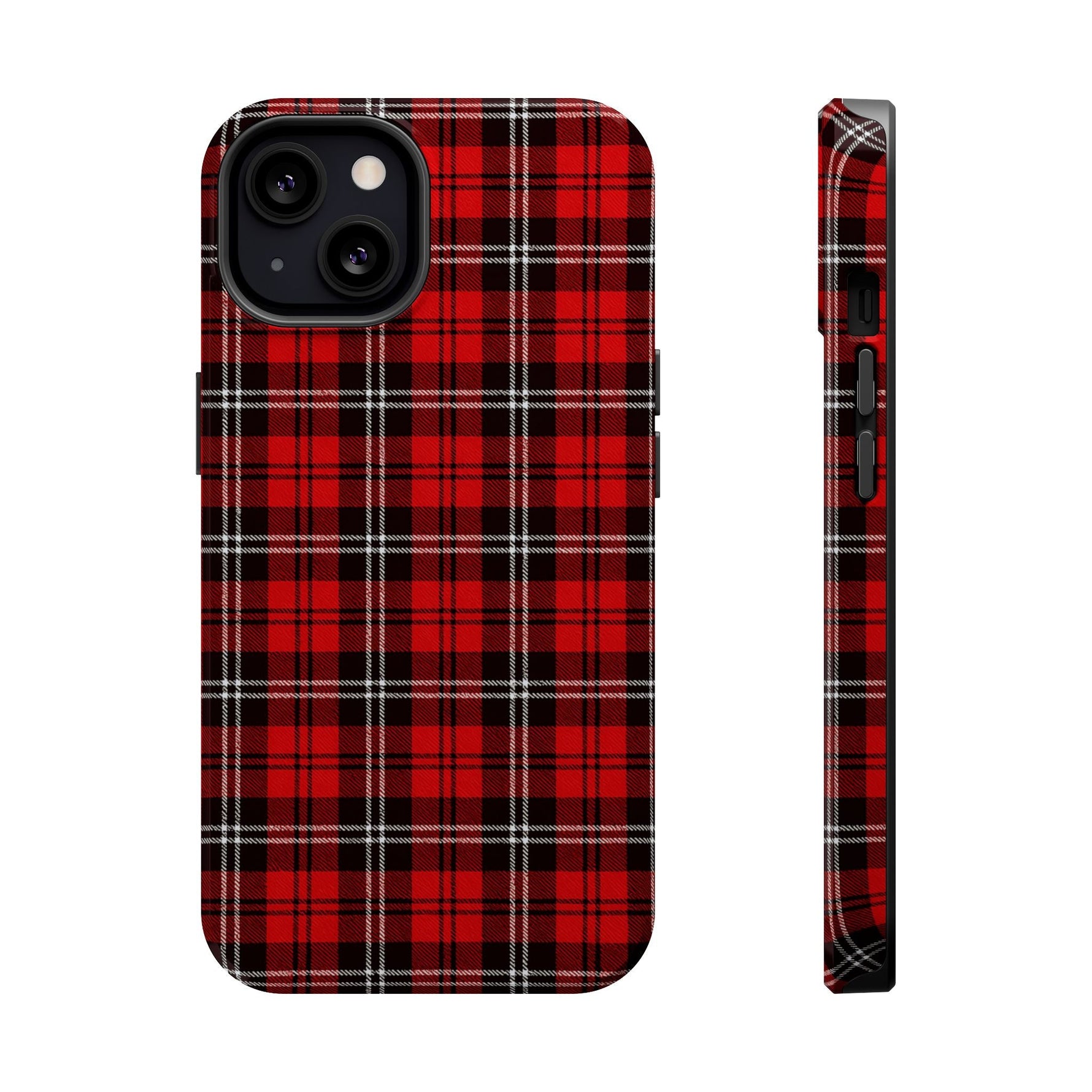 Red Tartan Plaid Impact-Resistant iPhone Case | MagSafe compatibility  Shamo's iPhone 13 / Glossy