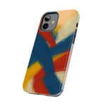 Abstract Brushstroke Tough Phone Case — Colorful Red, Blue & Yellow Protective Cover  Shamo's