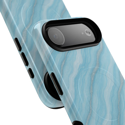 Sky Blue Marble iPhone Case with MagSafe