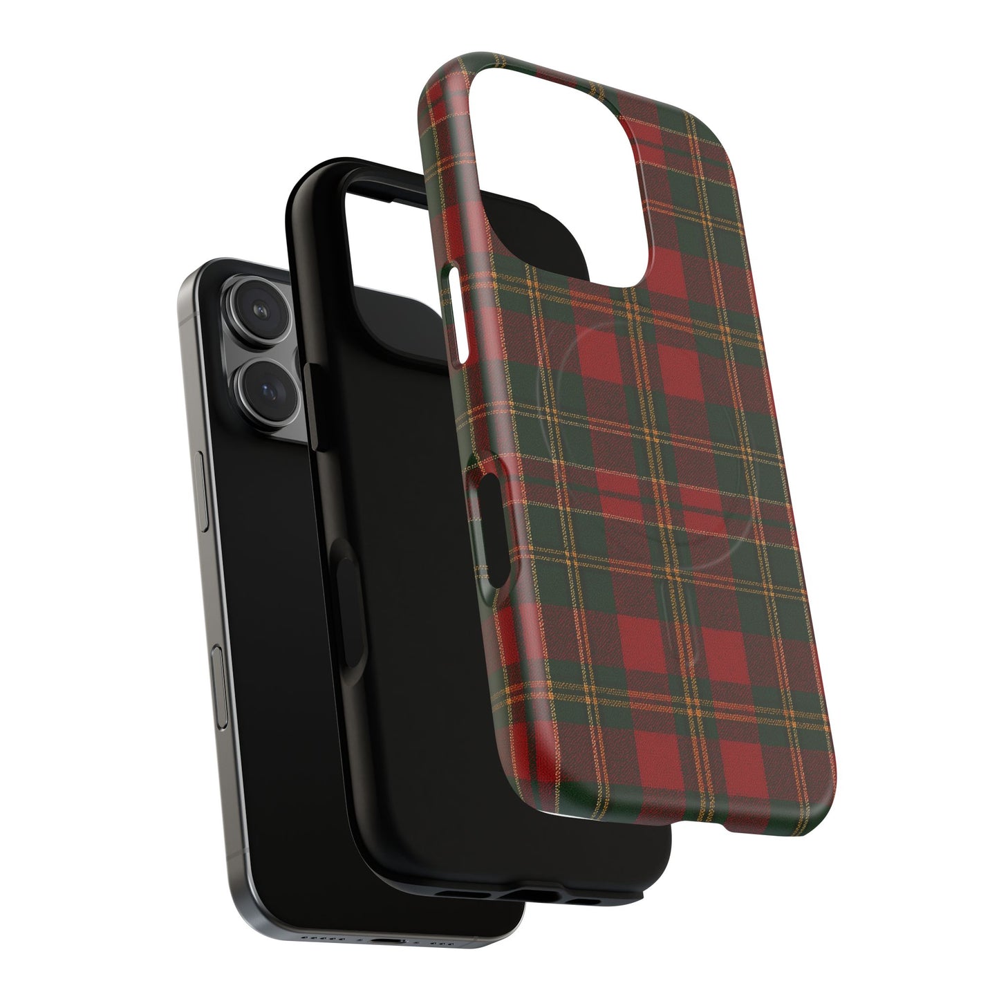 Plaid Holiday iPhone Case — Red & Green Tartan (MagSafe compatible)