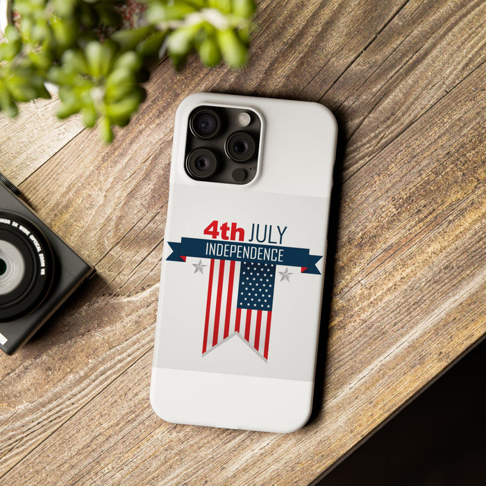 Slim Phone Cases with 4th of July writitng