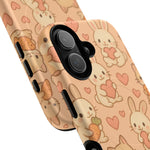 Cozy Critter Friends iPhone Case — Cute Bunny & Kitten Heart Pattern with MagSafe  Shamo's
