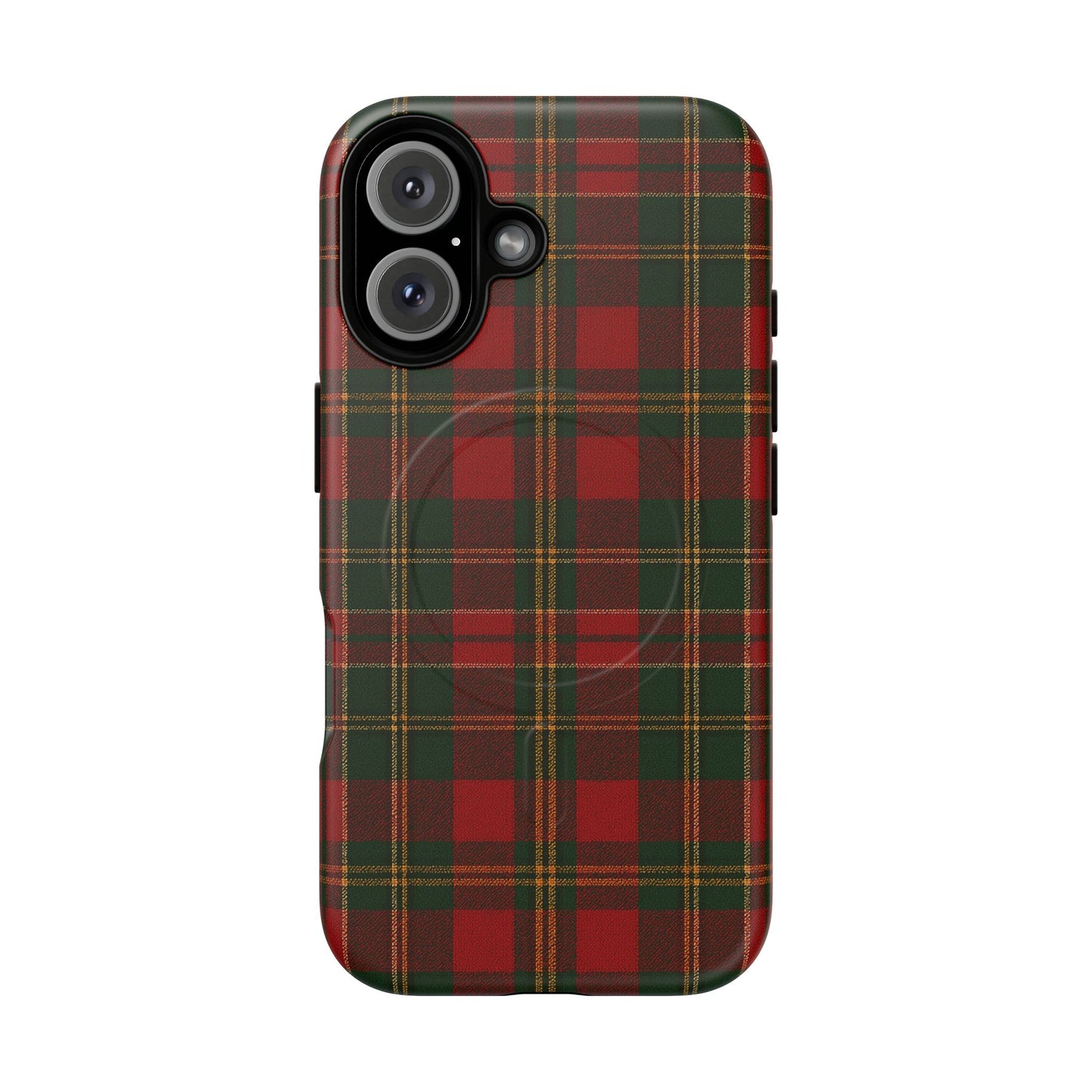 Plaid Holiday iPhone Case — Red & Green Tartan (MagSafe compatible)