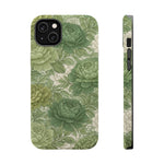 Green Succulent Floral Magnetic Impact-Resistant iPhone Case, MagSafe Compatible - iPhone 14 Plus / Matte - Shamo's