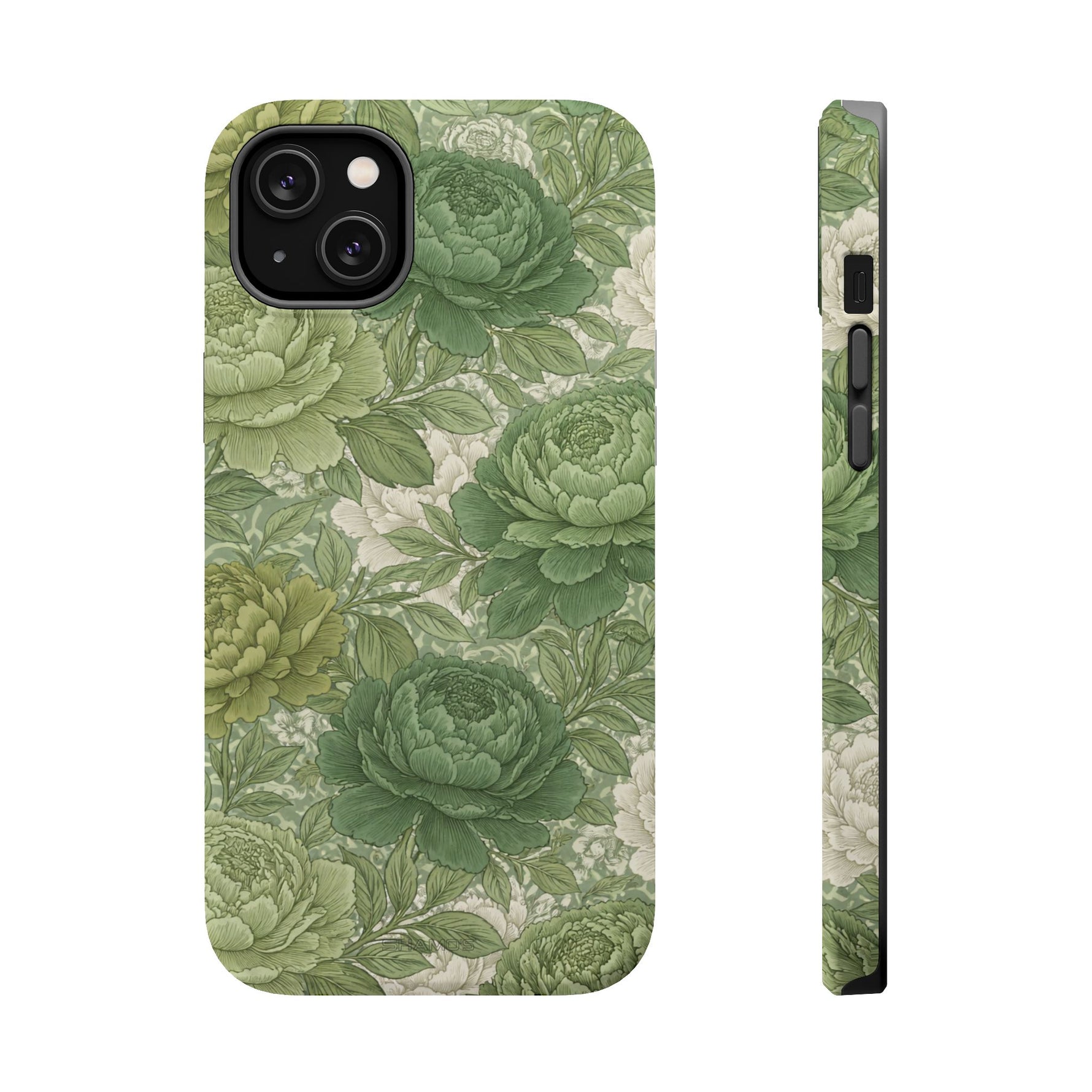 Green Succulent Floral Magnetic Impact-Resistant iPhone Case, MagSafe Compatible - iPhone 14 Plus / Matte - Shamo's