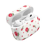 Floral Rose Pattern AirPod Case — Vintage Pink Rose Protective Cover - AirPods Pro Gen 1 / White / Glossy - Shamo's