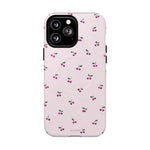 Cherry Pattern Tough Magnetic Phone Case — Pink Protective Magnetic iPhone Cover with MagSafe compatibility