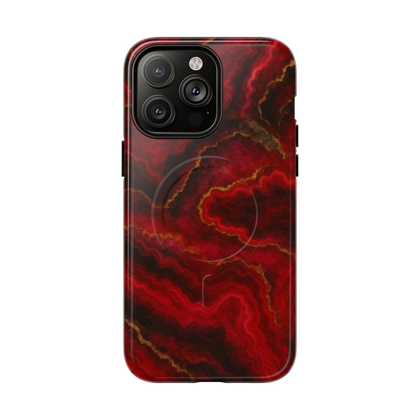 Red Marble iPhone Case with MagSafe - Shamo's