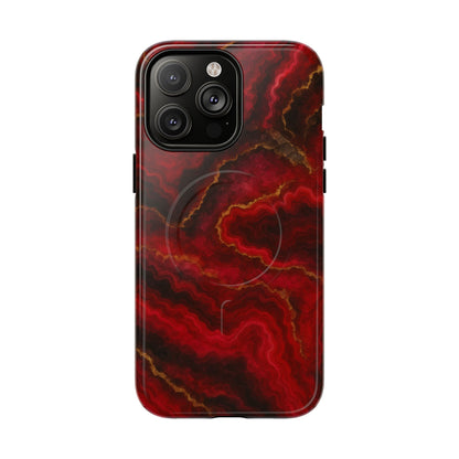Red Marble iPhone Case with MagSafe - Shamo's