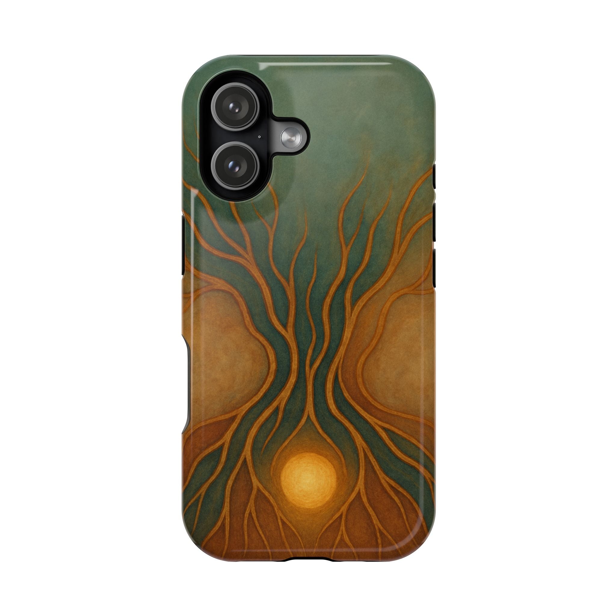 Abstract Tree of Life Design Golden Origin iPhone Case | MagSafe Compatible  Shamo's iPhone 17 Pro Max / Glossy
