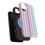 Pastel Stripe MagSafe Compatible Magnetic Impact-Resistant Phone Case - iPhone 17 / Glossy - Shamo's