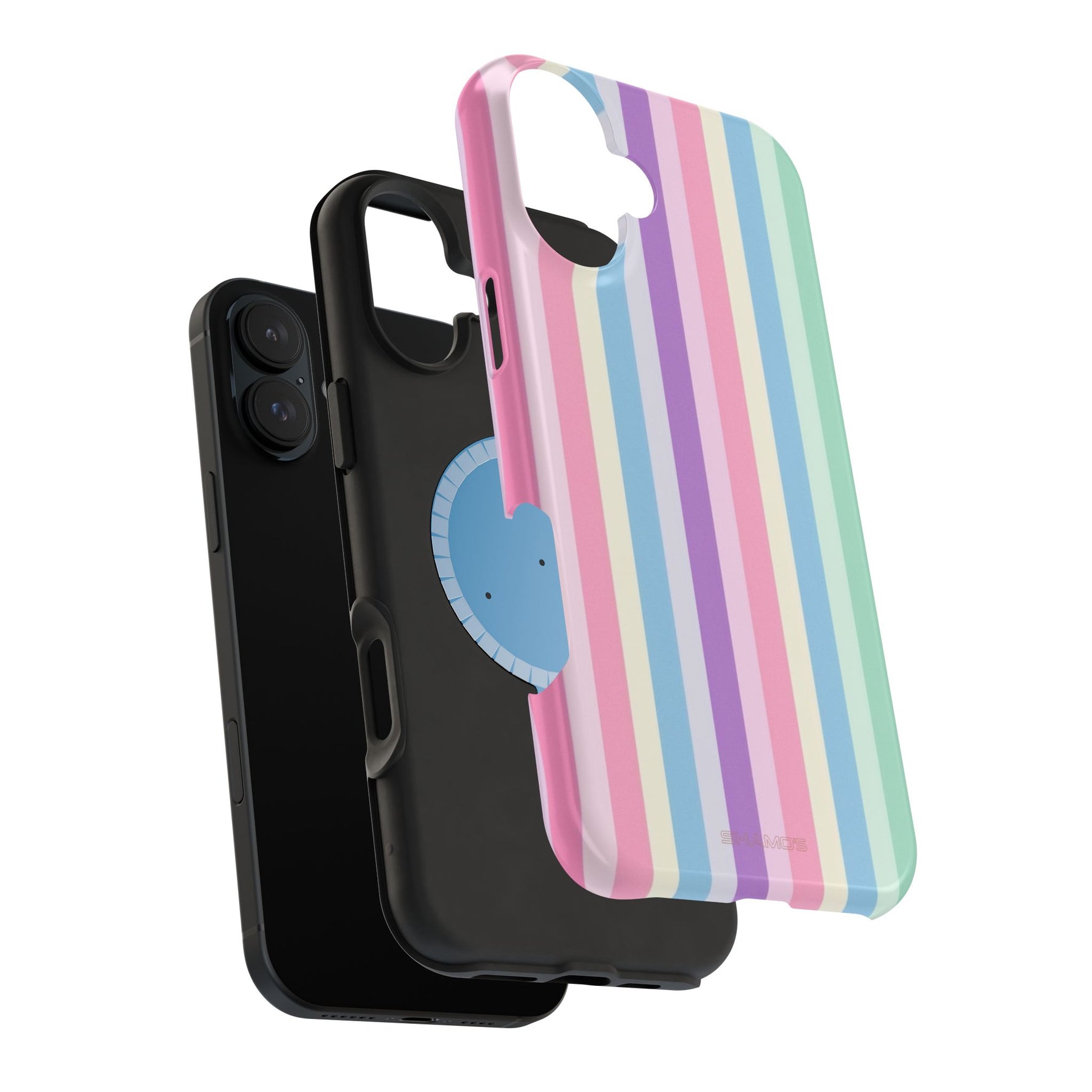 Pastel Stripe MagSafe Compatible Magnetic Impact-Resistant Phone Case - iPhone 17 / Glossy - Shamo's