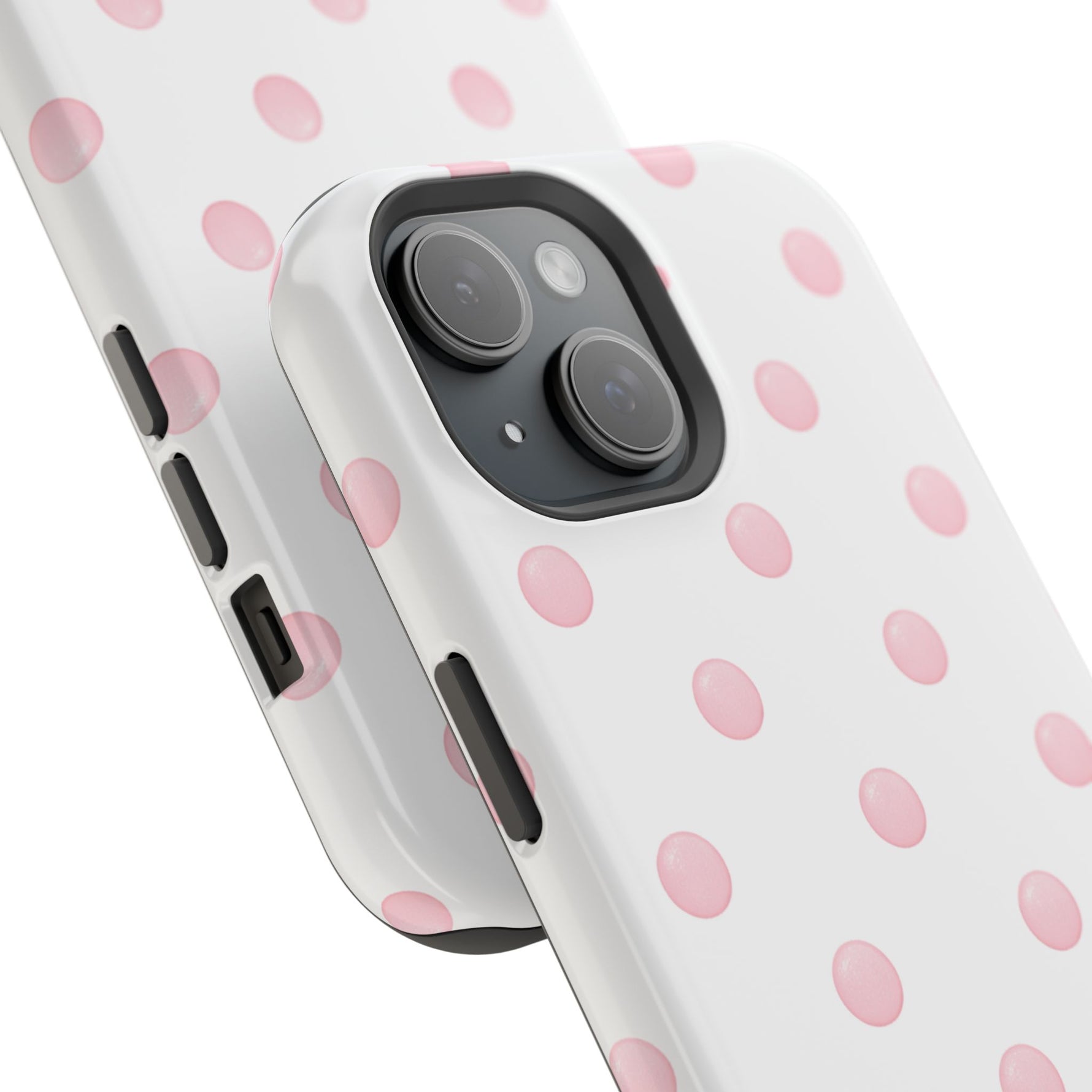 Pink Polka Dot Impact-Resistant Phone Case | MagSafe