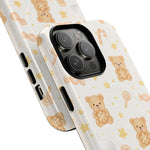Beige Teddy Bear on Clouds iPhone Case with MagSafe