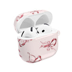 Floral Ribbon AirPod Case — Pink Bow Pattern Protective Cover