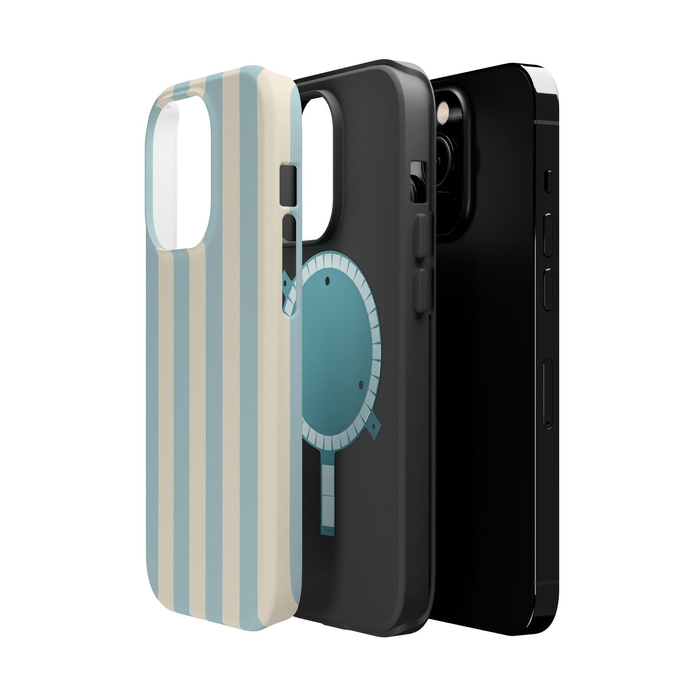 Blue Strips Pattern iPhone Case Compatible with MagSafe