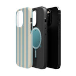 Blue Strips Pattern iPhone Case Compatible with MagSafe - Shamo's