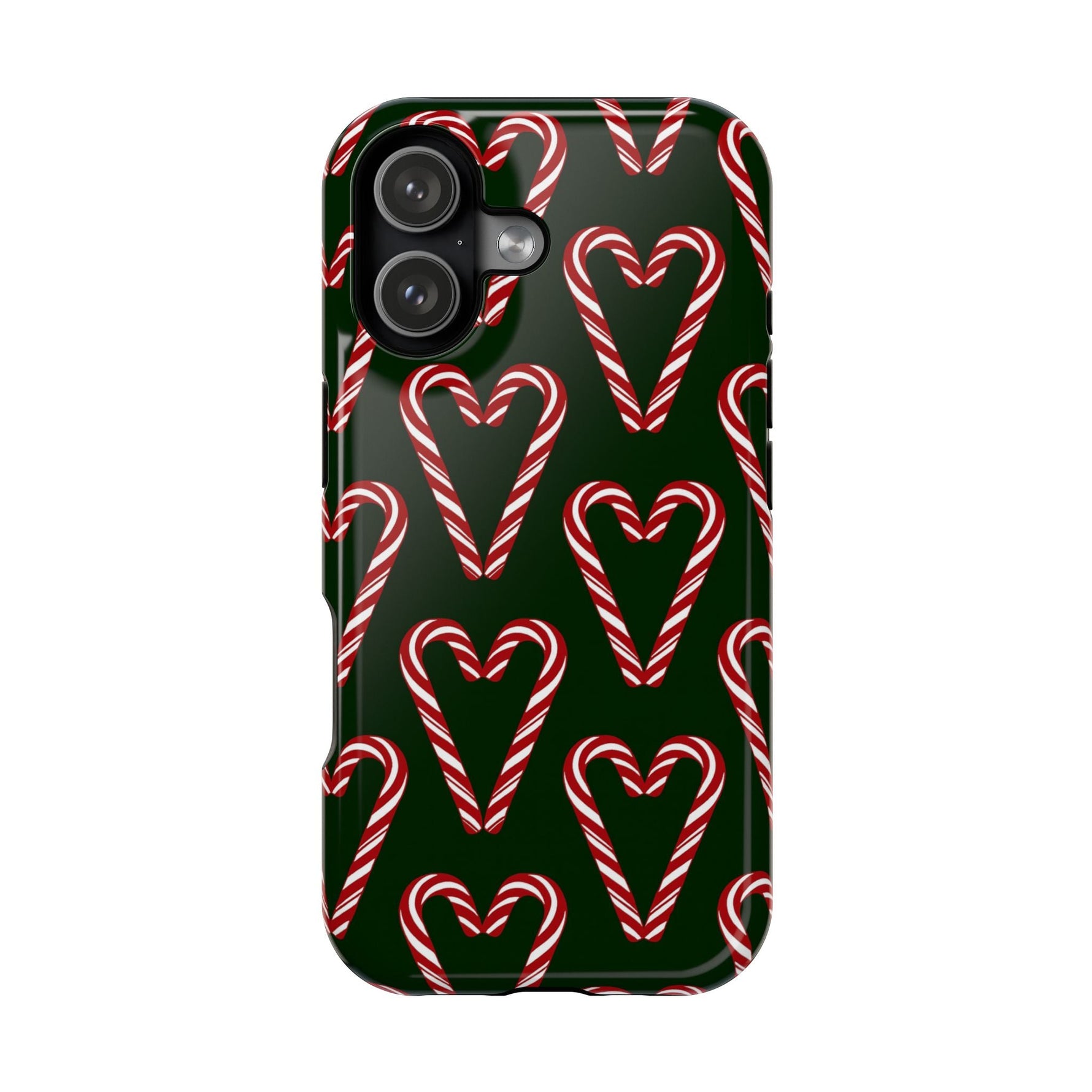 Candy Cane Heart MagSafe Impact-Resistant iPhone Case  Shamo's iPhone 17 / Glossy