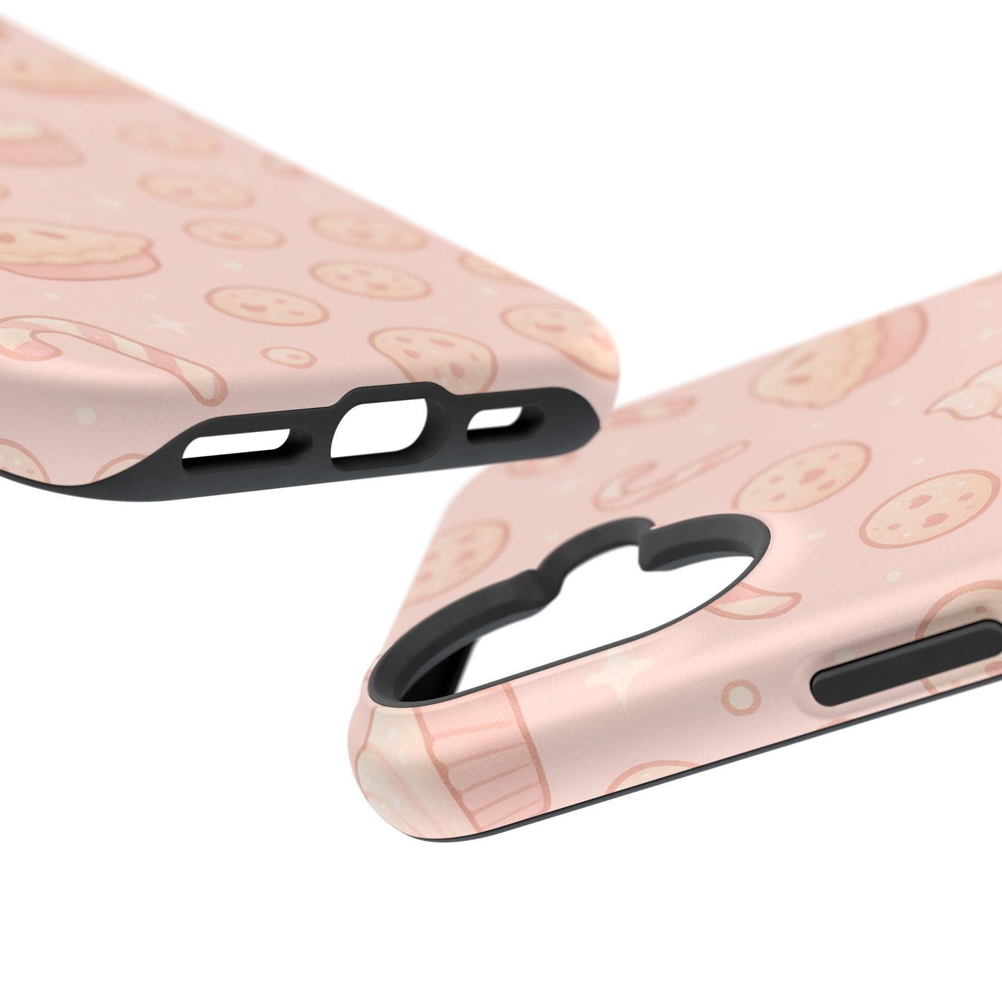 Pink Holiday Sweets Pattern (Cupcake, Pie, Candy Cane) iPhone Case with MagSafe