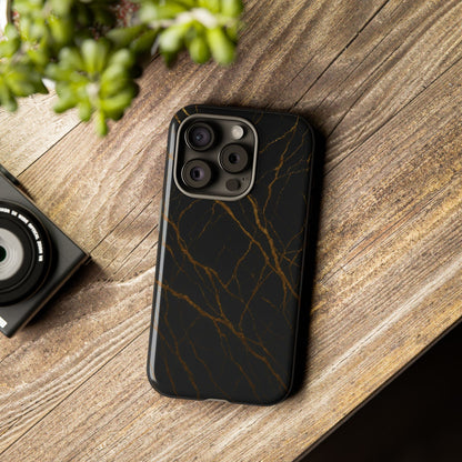 Black Marble Tough iPhone Case