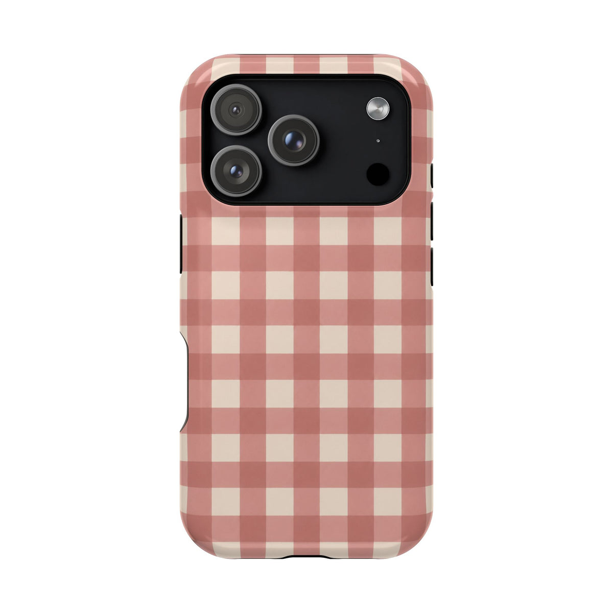 Prairie Gingham MagSafe Phone Case, glossy iPhone 18 Pro, rear view