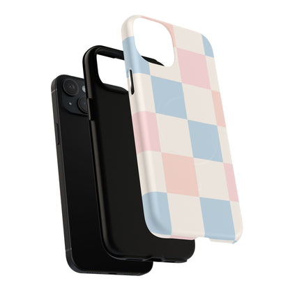 Pastel Checkerboard Pattern iPhone Cases - MagSafe