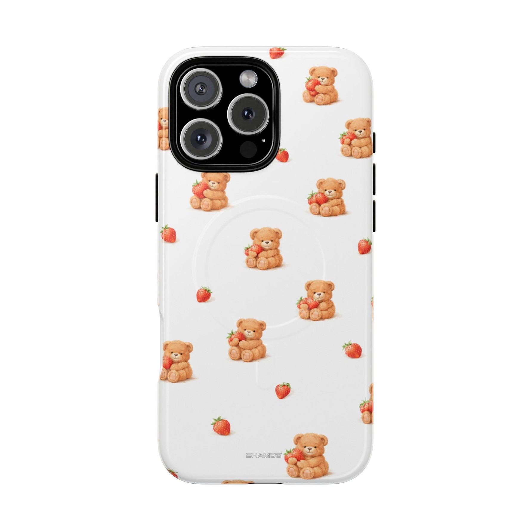Strawberry Teddy iPhone Case with MagSafe