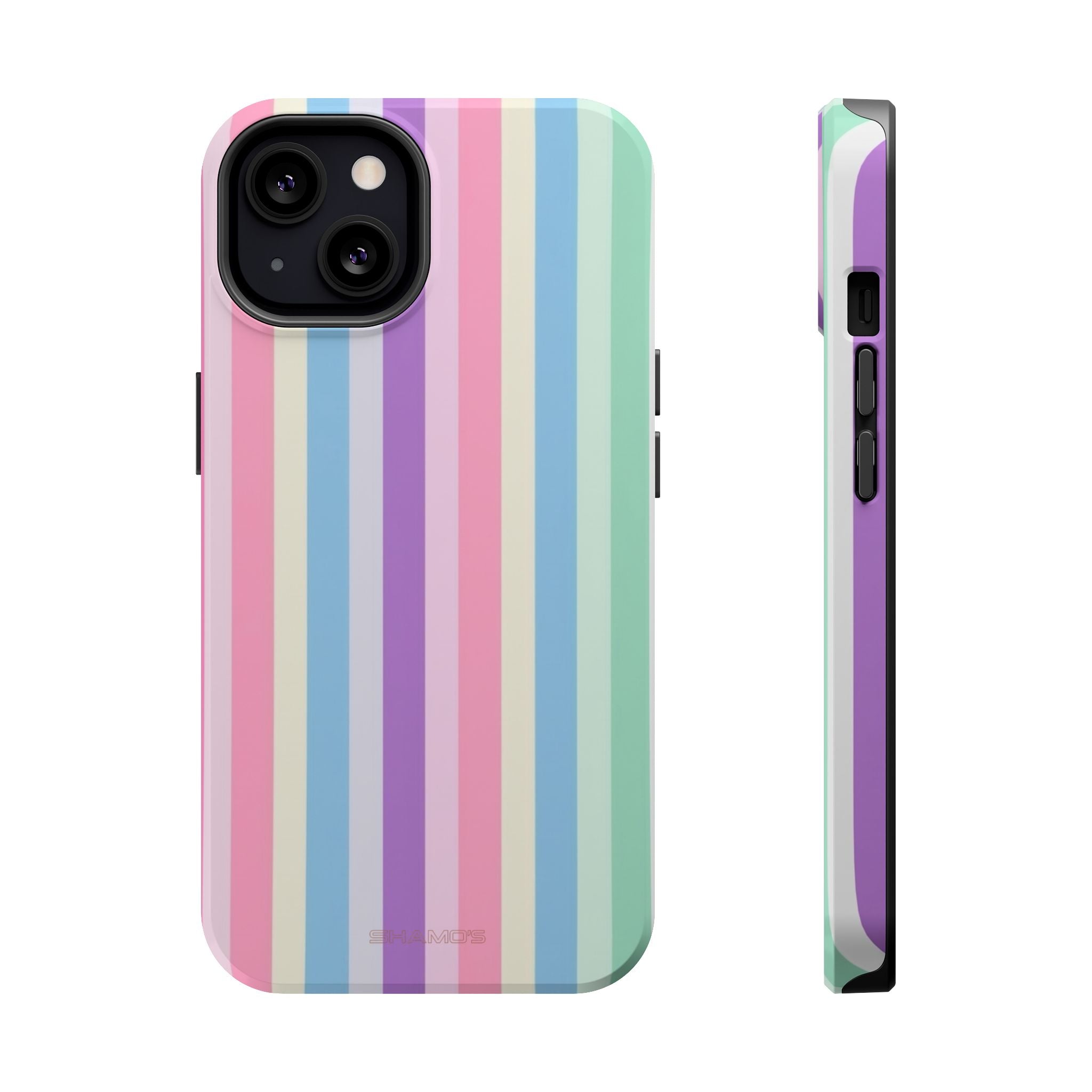 Pastel Stripe MagSafe Compatible Magnetic Impact-Resistant Phone Case - iPhone 13 / Glossy - Shamo's