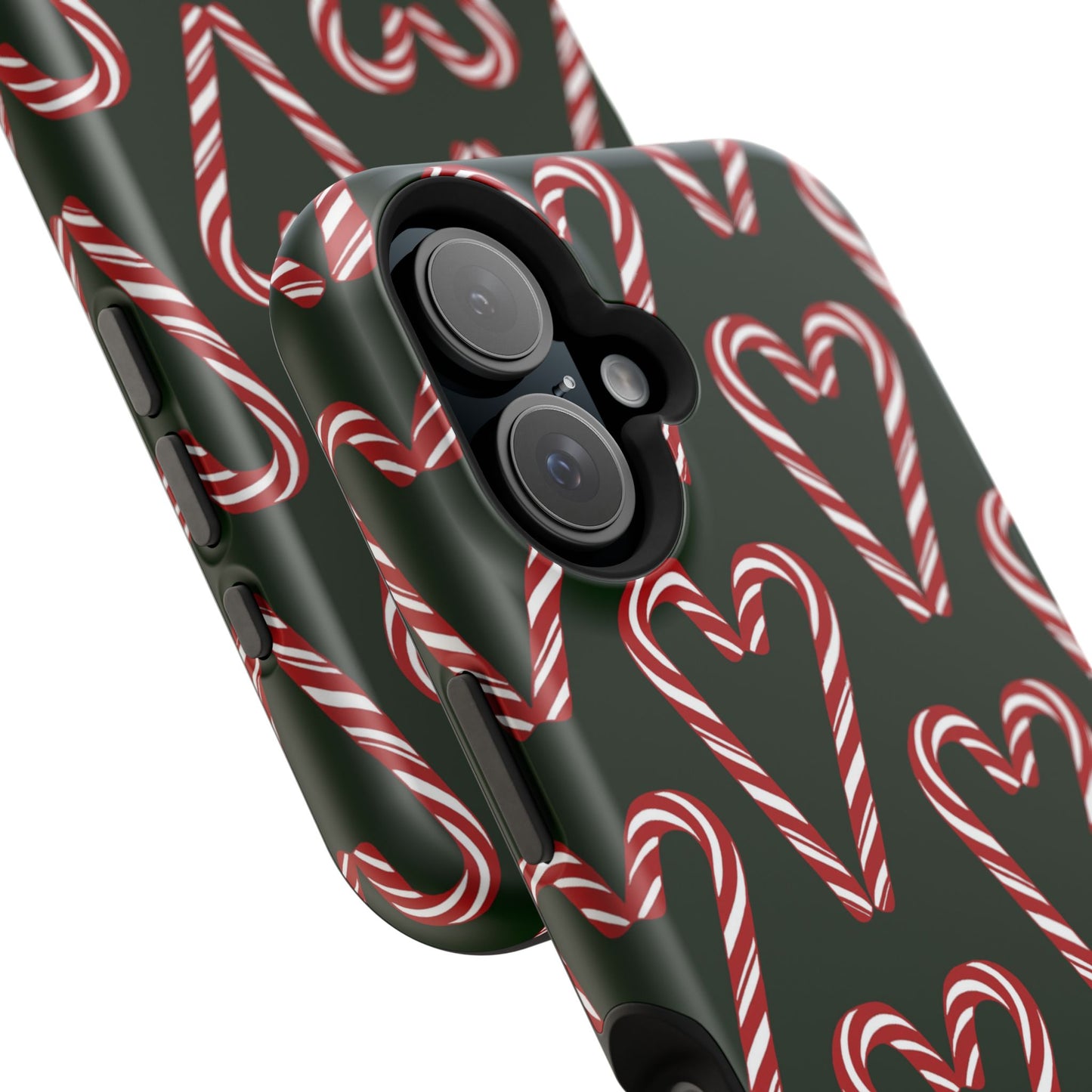 Candy Cane Heart MagSafe Impact-Resistant iPhone Case