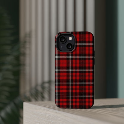 Red Tartan Plaid Impact-Resistant iPhone Case | MagSafe compatibility  Shamo's