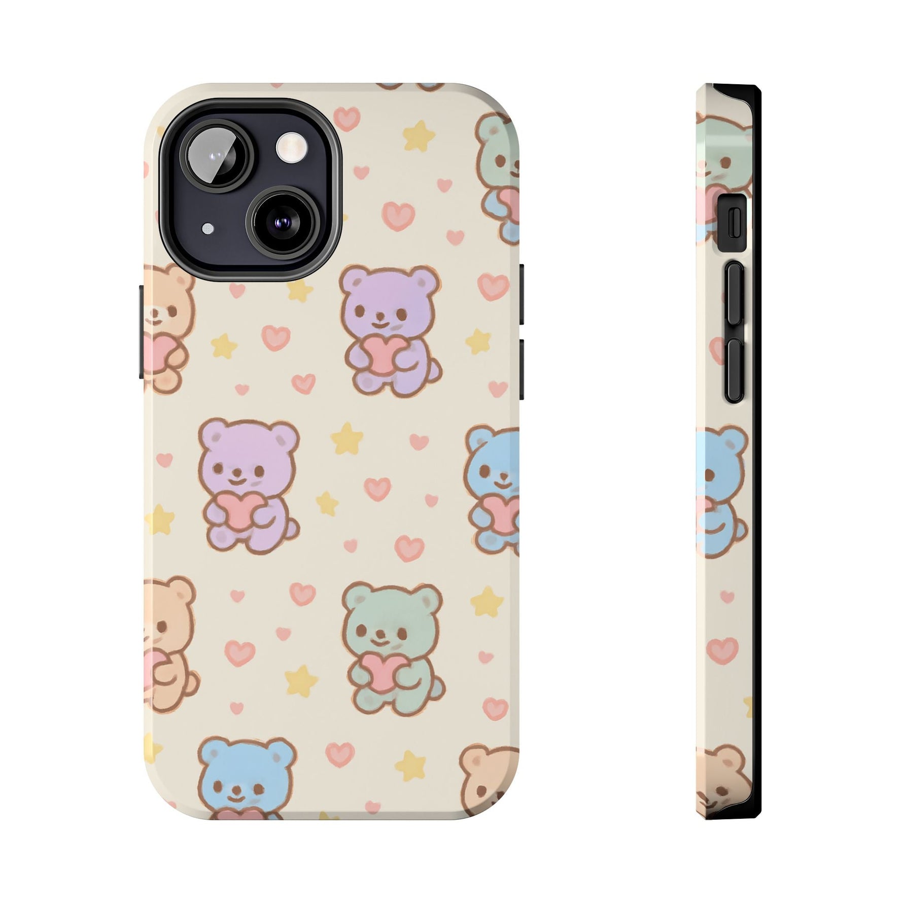 Cute Pastel Bear Impact Phone Case | Heart & Star Kawaii Pattern  Shamo's iPhone 13 Mini