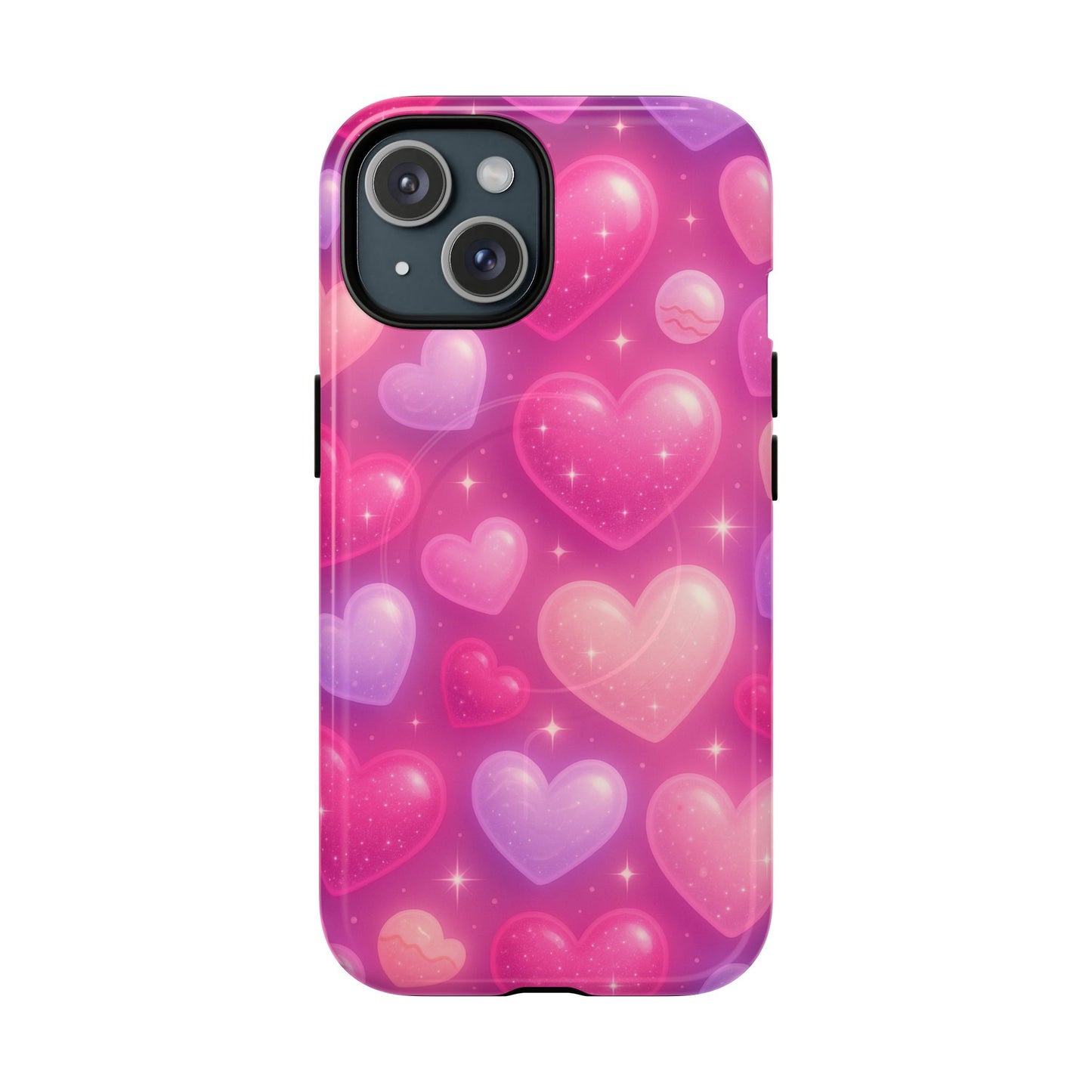 Glitter Hearts Cases for iPhones with MagSafe