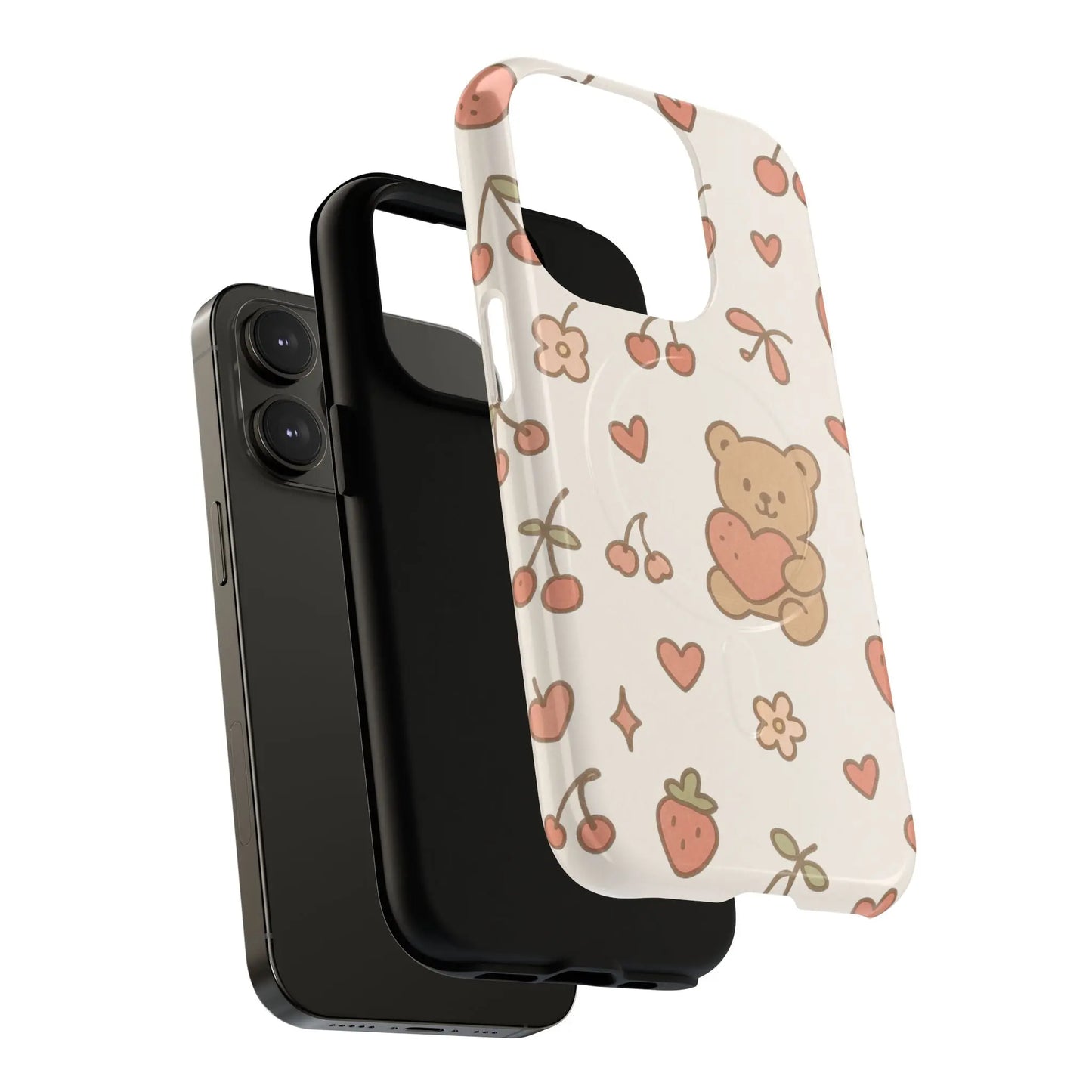 Teddy Berry Cozy Strawberry Pattern iPhone Case with MagSafe  Shamo's