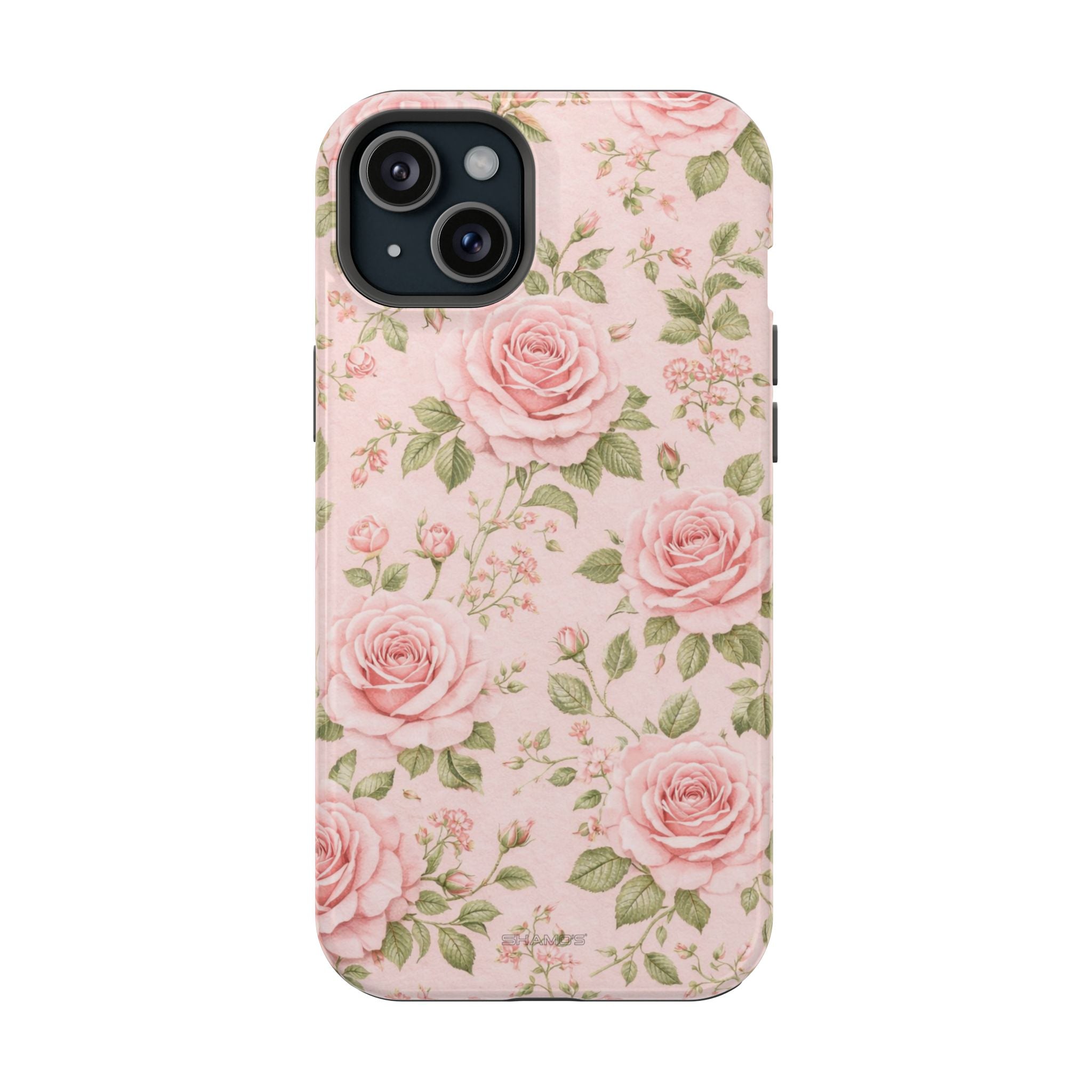 Floral Rose Magnetic Impact-Resistant Phone Case — MagSafe Compatible - iPhone 15 Plus / Glossy - Shamo's