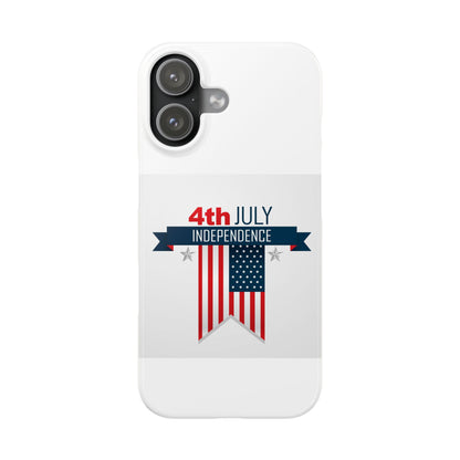 Slim Phone Cases with 4th of July writing for iPhone 17 and more