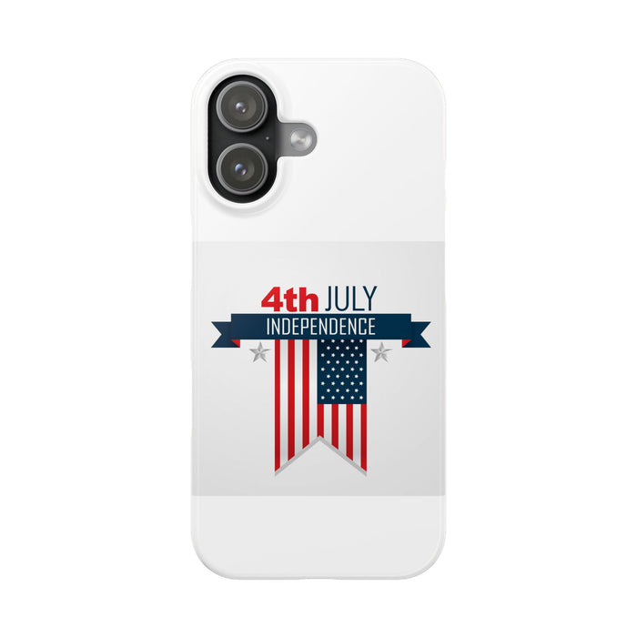 Slim Phone Cases with 4th of July writing for iPhone 17 and more