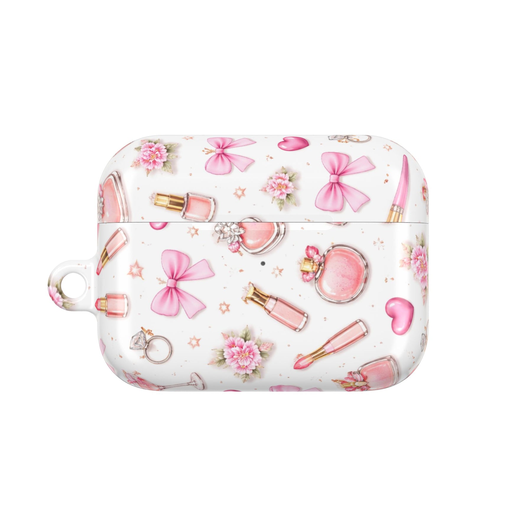 AirPods Case, Pink Beauty Boss Lady Makeup Pattern Silicone Protective Cover