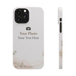 Personalized Slim Phone Case, Custom Photo & Text Minimal Floral Design - iPhone 13 Pro Max - Shamo's