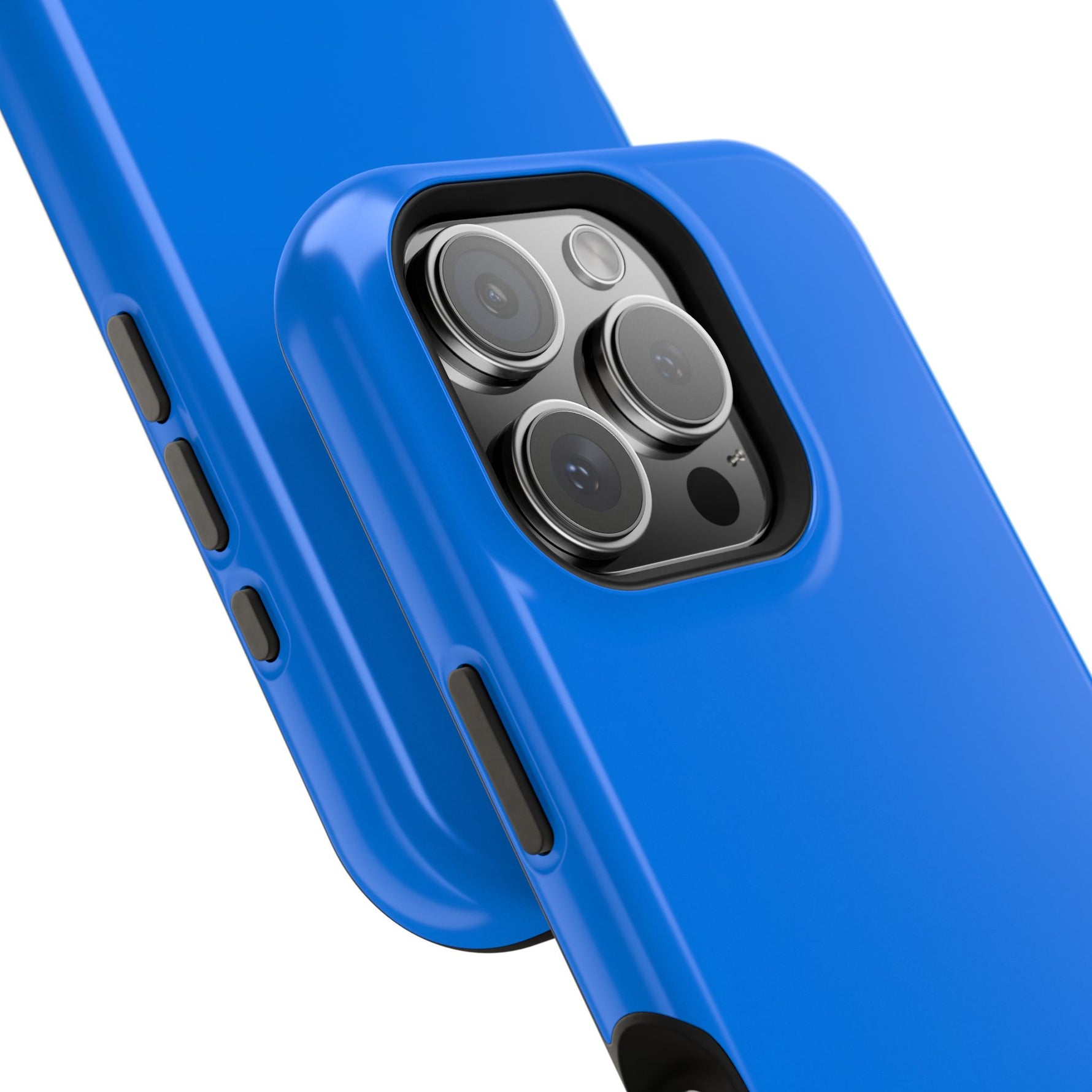 Cobalt Pop Blue Solid Color Impact-Resistant iPhone Case | Slim Shockproof MagSafe-Compatible